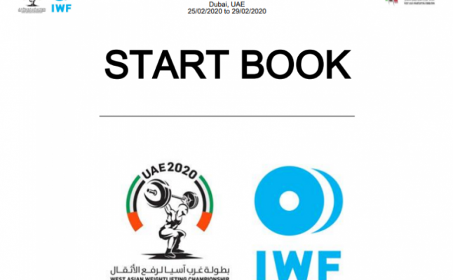 2020 West Asian Weightlifting Championships, Dubai, UAE - Start Book is available here!!"